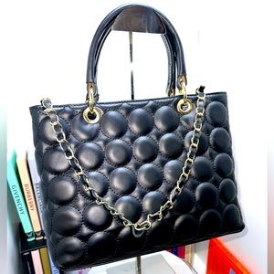 SB94551 BLACK 💯 🇮🇹 ITALIAN NAPPA LEATHER  NWT